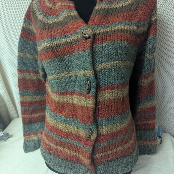 Striped Multicolor Women's Sweater - Picture 1 of 10